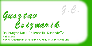 gusztav csizmarik business card